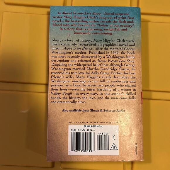 Mount Vernon Sky by Mary Higgins Clark Paperback - Picture 3 of 7